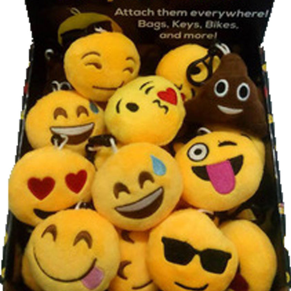 Funny emoji cartoon face plush toys keychain pendant cute soft stuffed QQ mini dolls round smile keyring gift