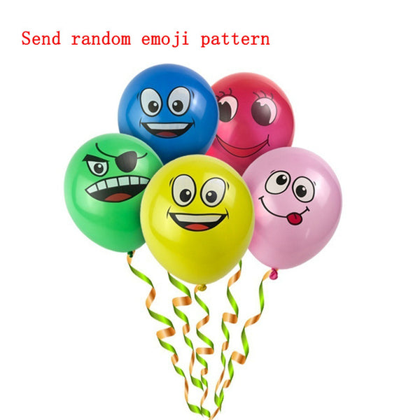 ZHEYIKE 5/10pcs Smiley Face Emoji Air Balloons Happy Birthday Party Helium Balloon Decor Wedding Festival Balon Party Supplies