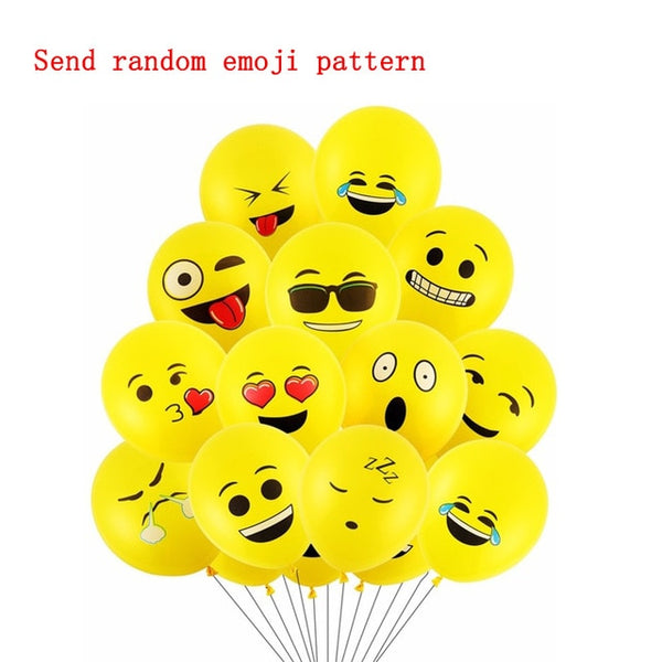 ZHEYIKE 5/10pcs Smiley Face Emoji Air Balloons Happy Birthday Party Helium Balloon Decor Wedding Festival Balon Party Supplies