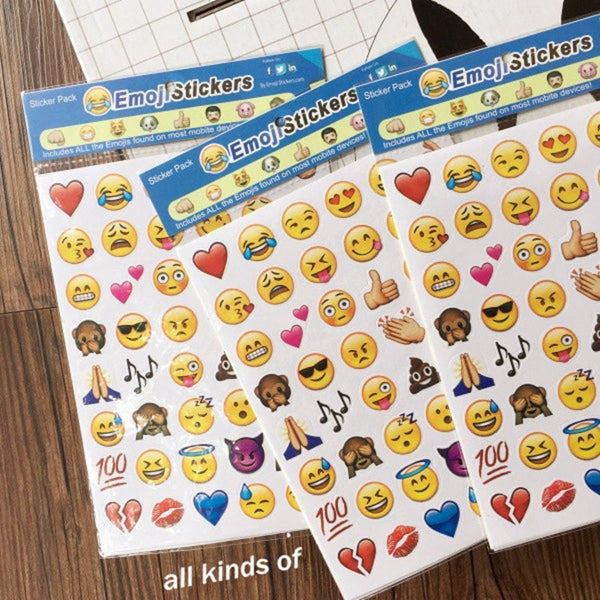 1PCS sheet(48stickers ) Cute Lovely 480 Die Cut Emoji Smile Sticker For Notebook Message High Vinyl Funny Creative