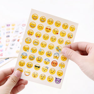 1PCS sheet(48stickers ) Cute Lovely 480 Die Cut Emoji Smile Sticker For Notebook Message High Vinyl Funny Creative