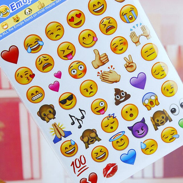 1PCS sheet(48stickers ) Cute Lovely 480 Die Cut Emoji Smile Sticker For Notebook Message High Vinyl Funny Creative