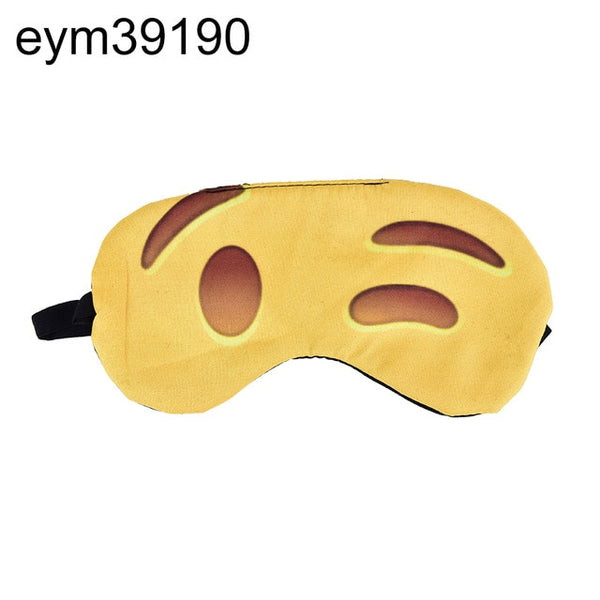 1PCS Lovely emoji Nap Eye Care Shade Blindfold Sleep Mask Eyes Cover Sleeping Cartoon 3D Printing Sleeping Eye Mask